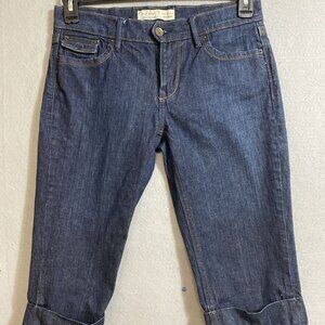 Old Navy Women's Mid Rise‎ Dark Wash Denim Bermuda Jean Shorts Size 4